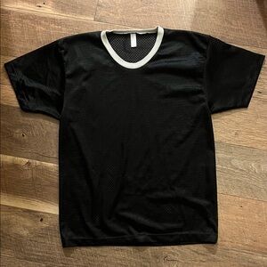 American Apparel Black Jersey with White Trim